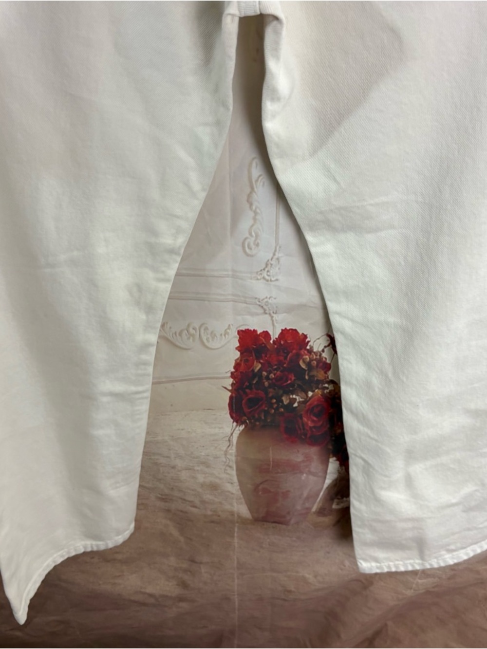 NEW Re/Done Cream High-Rise Easy straight Crop Jeans - Picture 7 of 11
